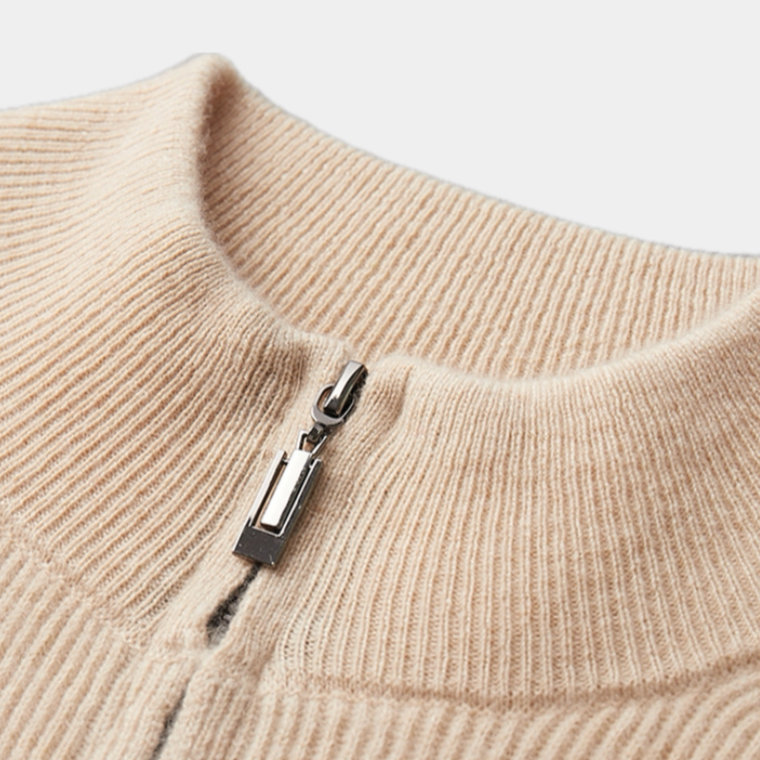 ST. REGIS Merino Wool Zip Sweater