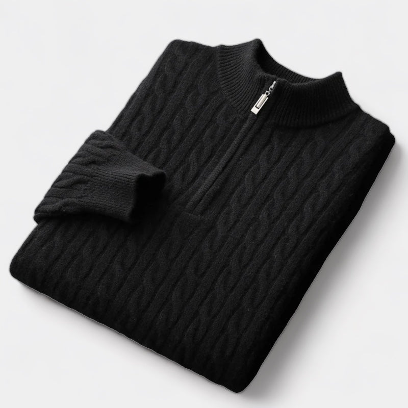 CHILTERN Merino Wool Quarter-Zip Sweater